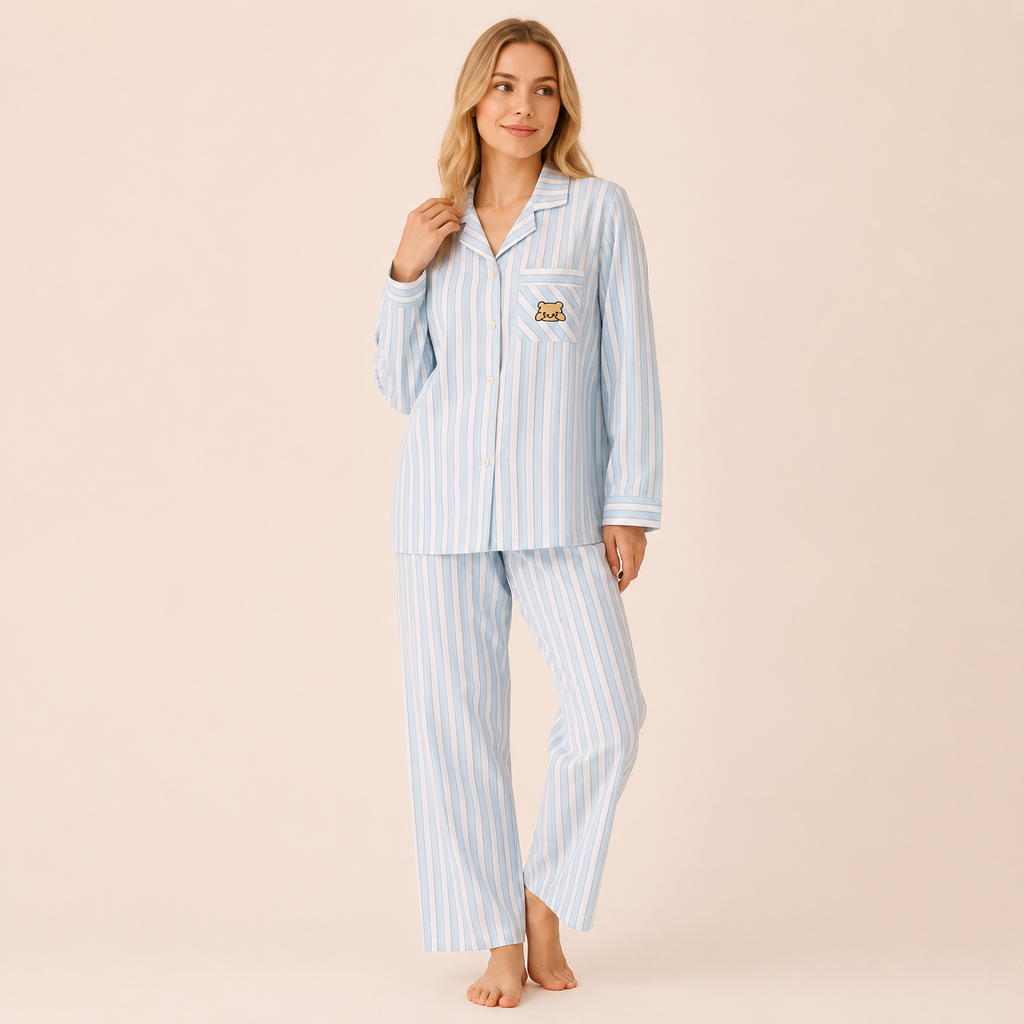 Pyjama 100 Coton Femme Rayé