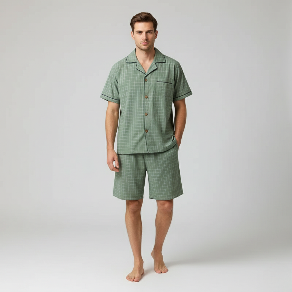 Pyjama Court Carreaux – Homme Image