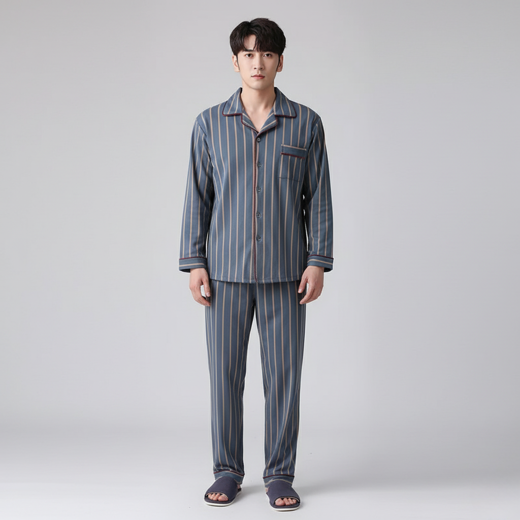 Pyjama Bleu Rayé – Homme