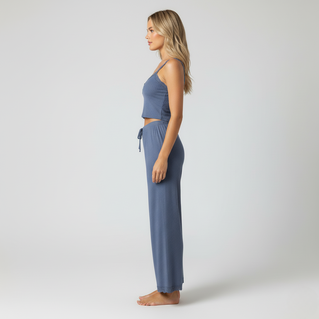 Pyjama Côtelé Bretelles – Femme
