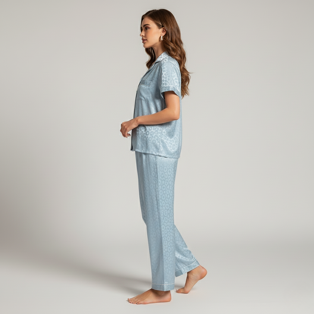 Pyjama Léopard Bleu – Femme