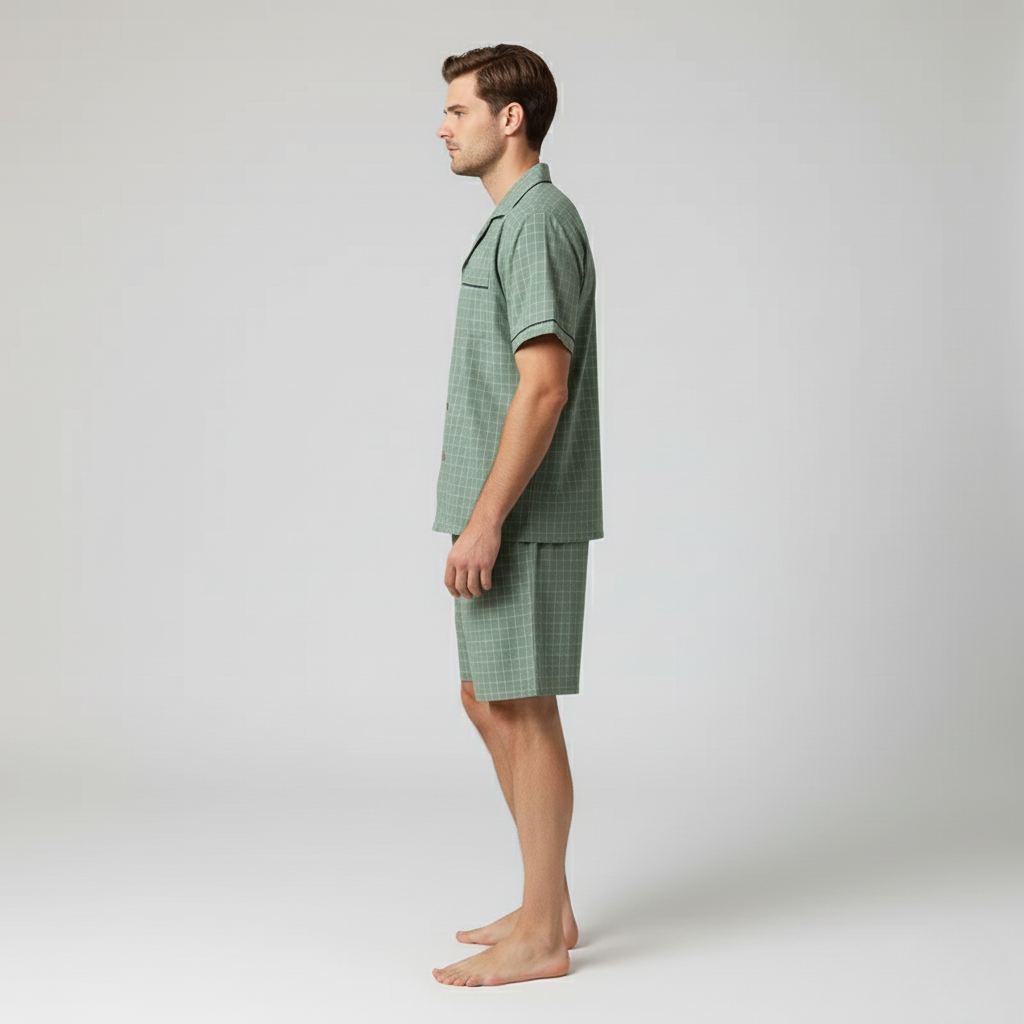 Pyjama Court Carreaux – Homme