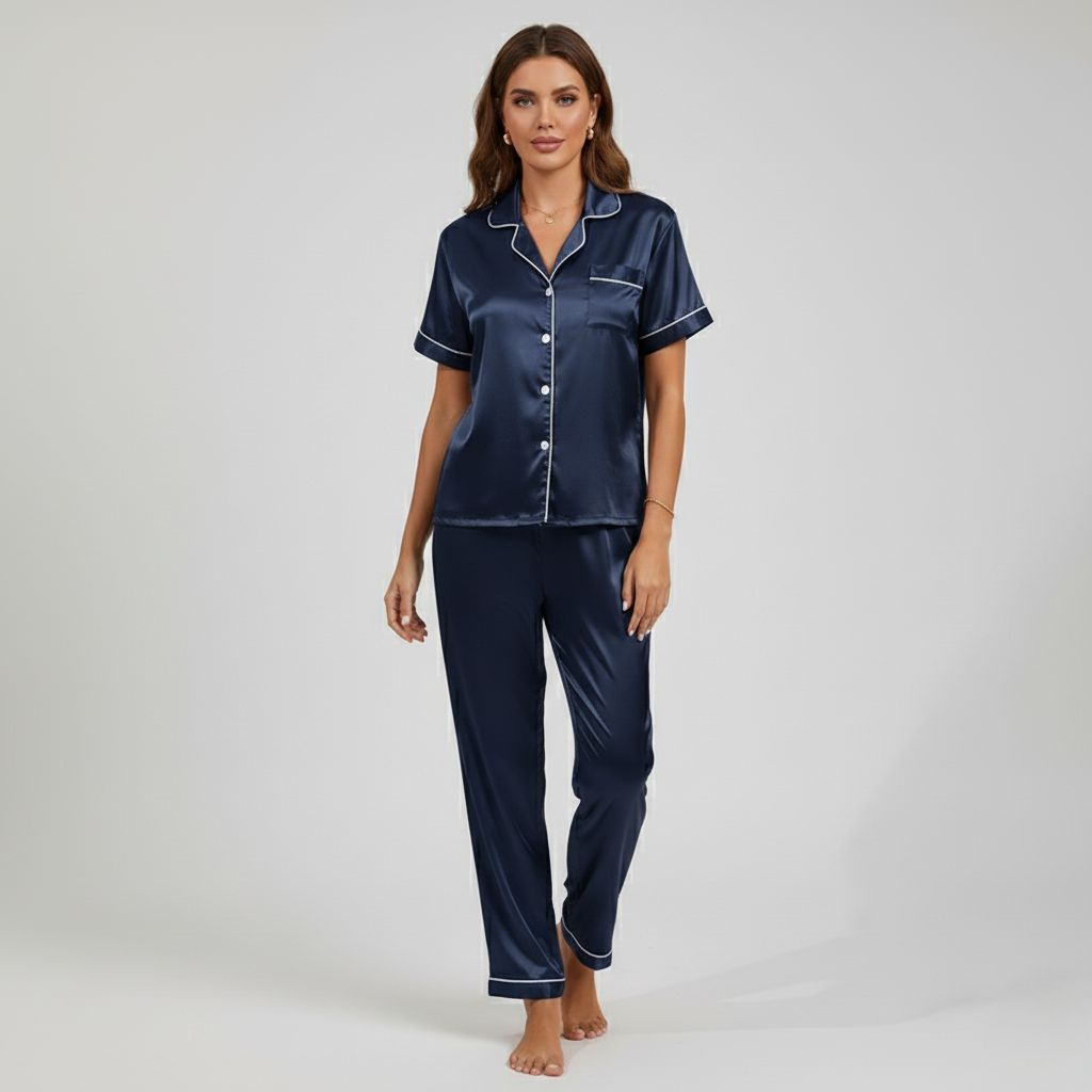 Pyjama Élégant Satin – Femme