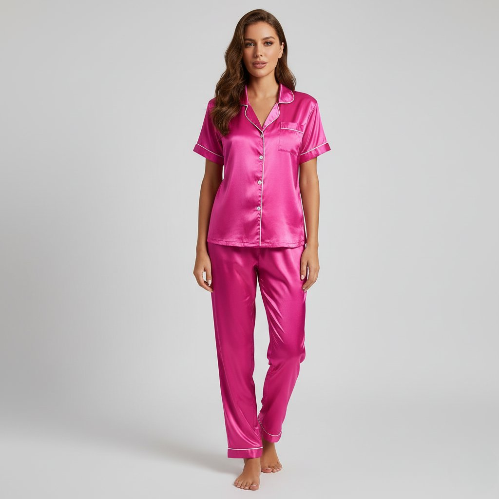 Pyjama Élégant Satin – Femme
