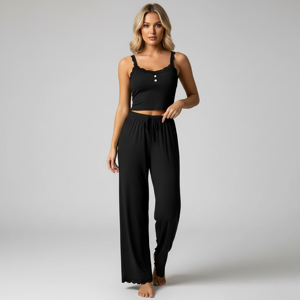 Pyjama Côtelé Bretelles – Femme