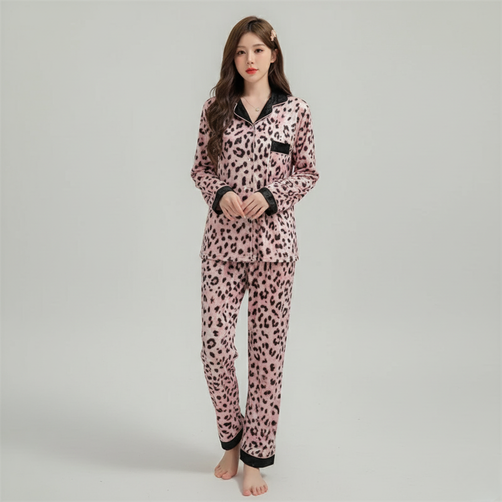 Pyjama Léopard Doux – Femme