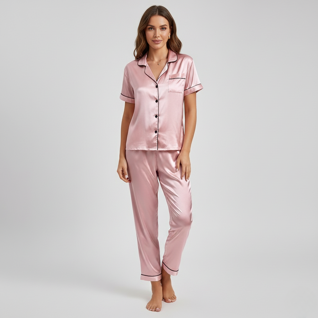 Pyjama Élégant Satin – Femme