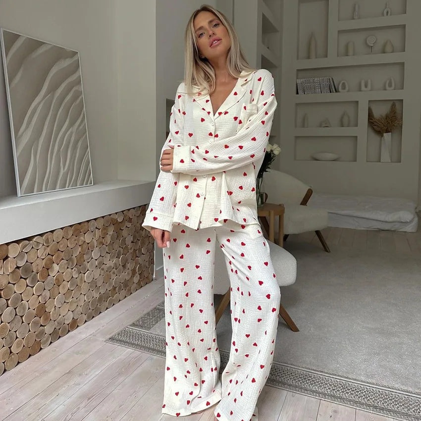 Pyjama Coton Coeur – Femme
