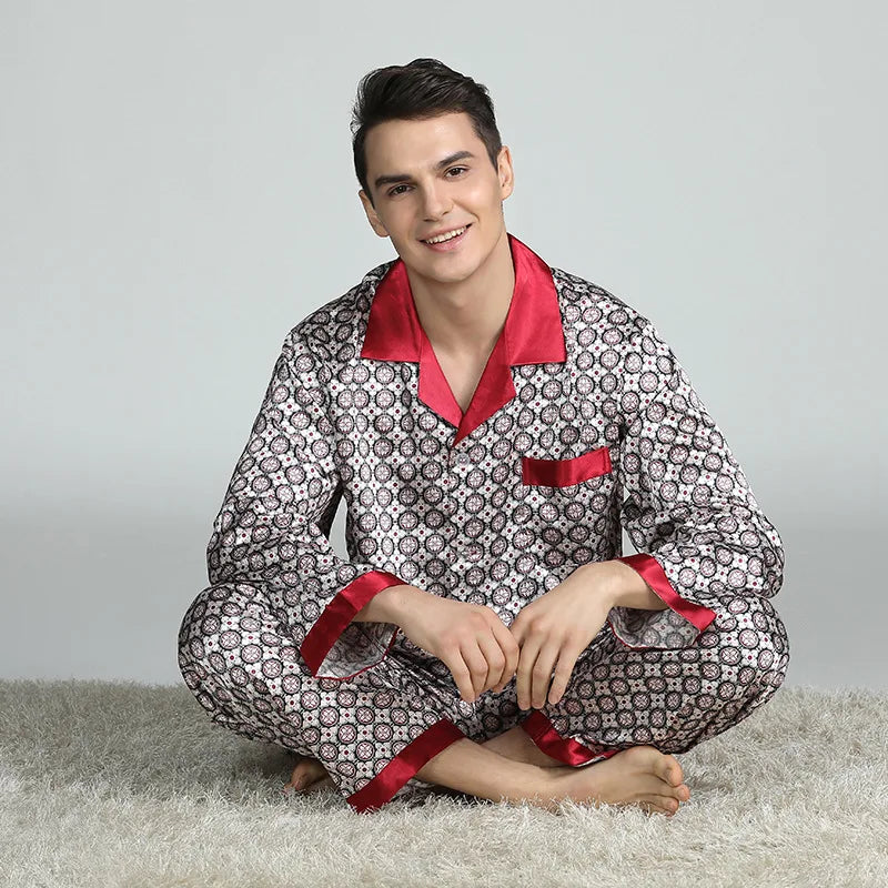 Pyjama Satin Rouge – Homme