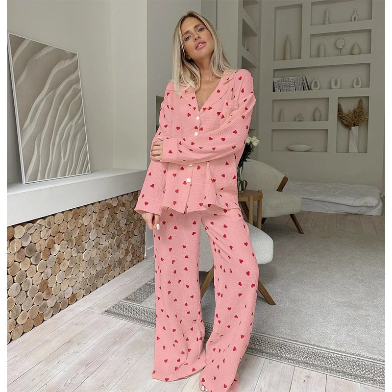 Pyjama Coton Coeur – Femme