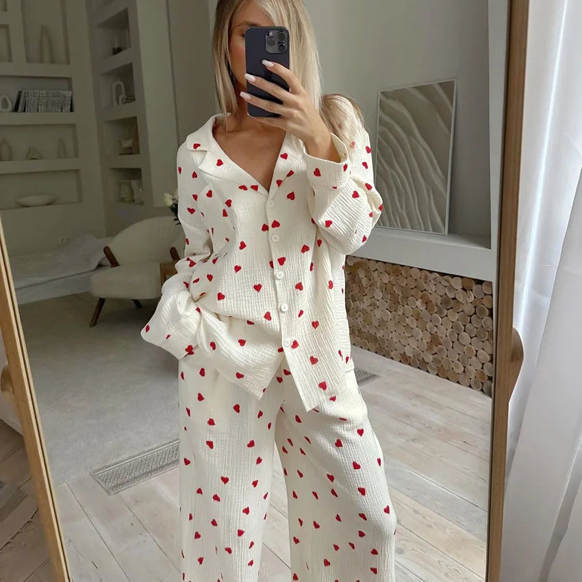 Pyjama Coton Coeur – Femme