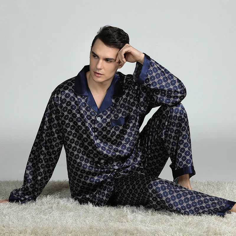 Pyjama Satin Bleu – Homme