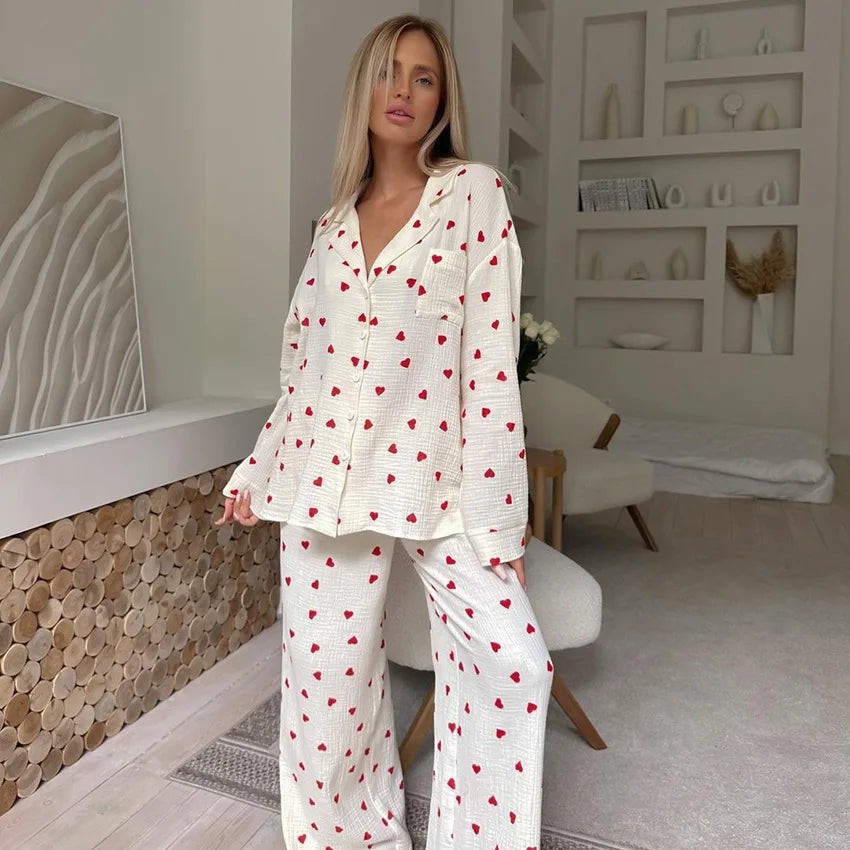 Pyjama Coton Coeur – Femme