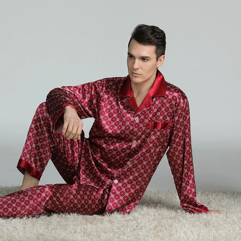 Pyjama Satin Rouge – Homme