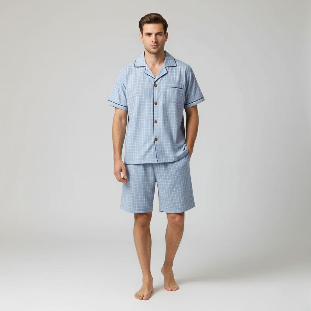 Pyjama Court Carreaux – Homme