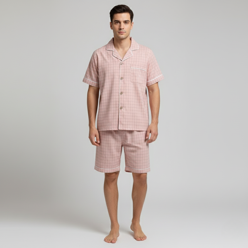 Pyjama Court Carreaux – Homme